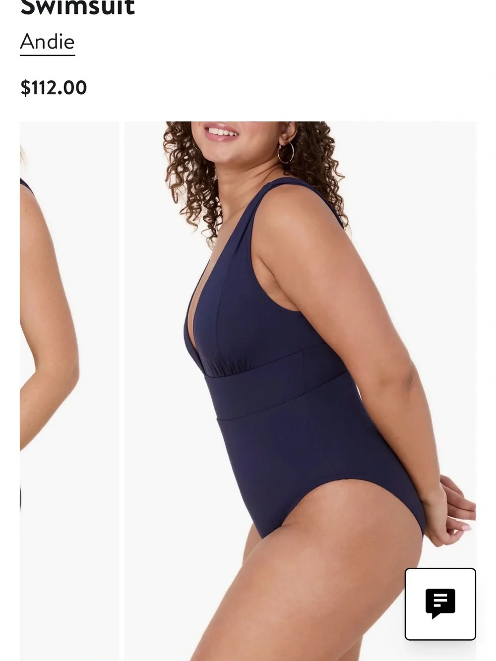Andie Deep V One-Piece Swimsuit in Navy